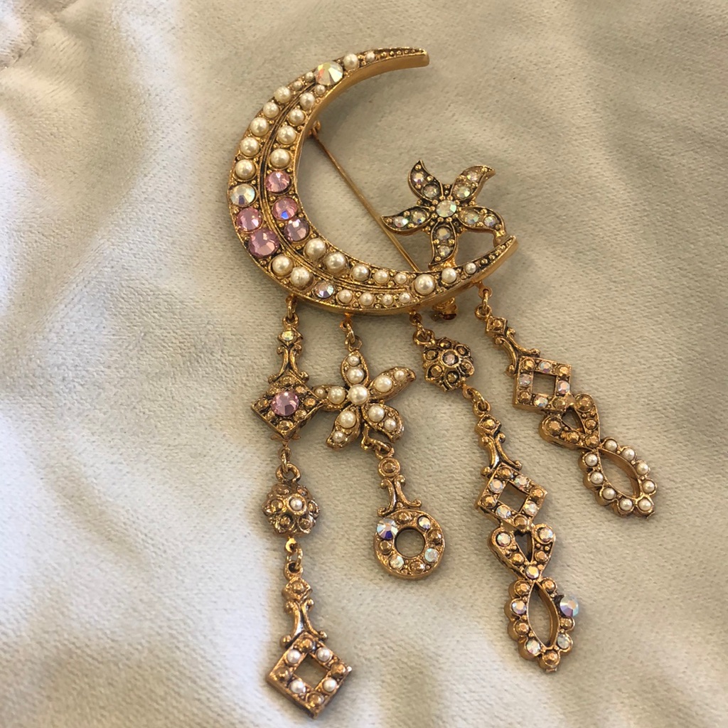 Vintage Kirks Folly Moon Brooch-Boutique 55$